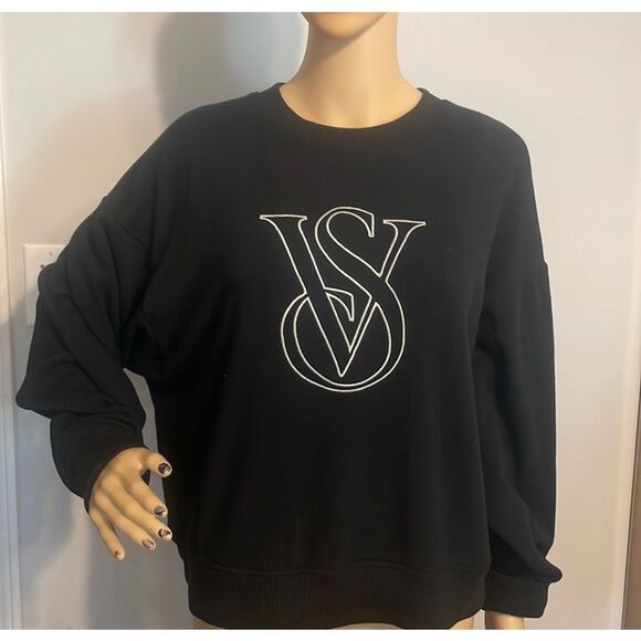 NWT Victoria's Secret Black Sweatshirt Size XXL - Picture 1 of 9